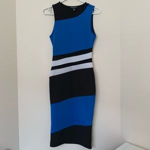 Sleeveless Blue Striped Dress